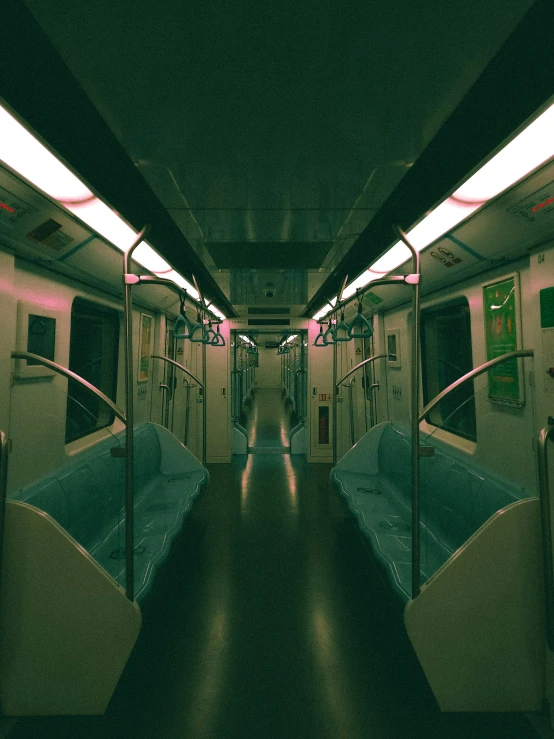 there is an empty train with some seats