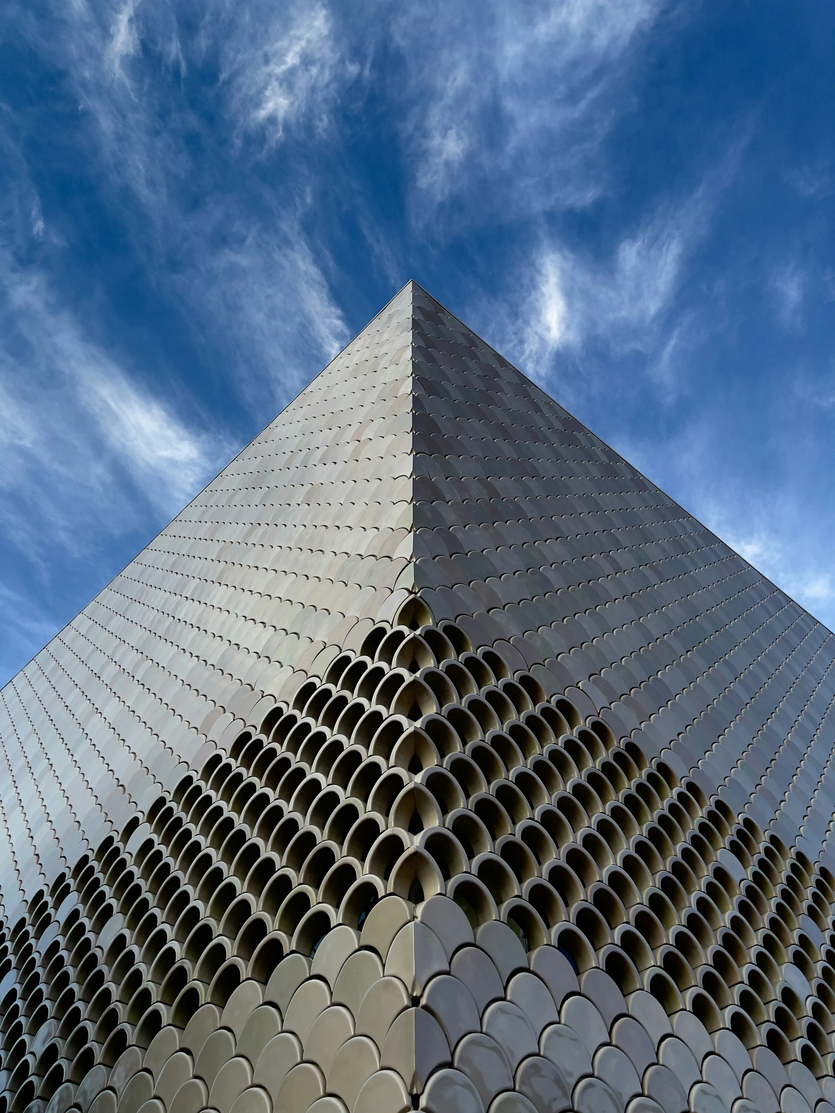 the triangular triangular design in a building looks like soing straight ahead