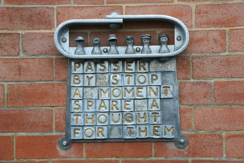 a sign made of letters and numbers that spell out word of the alphabet