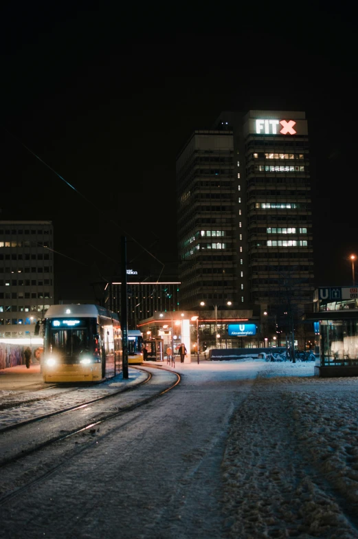 a city in the winter night