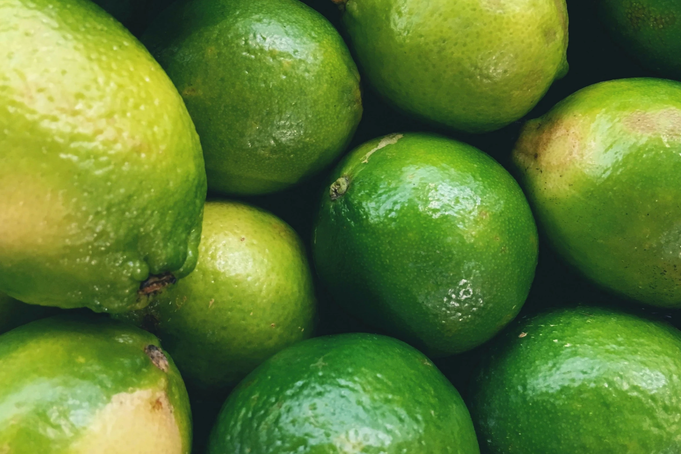 closeup s of green lemons, limes and limes