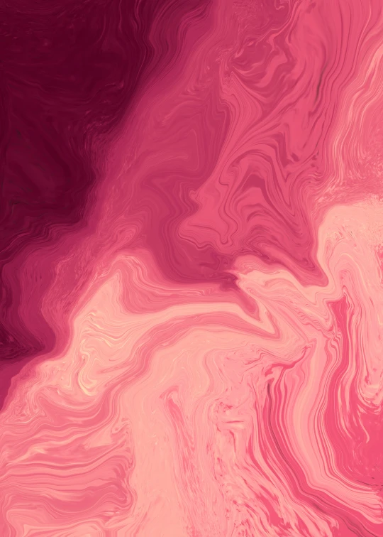 an abstract pink and red painting that uses waves