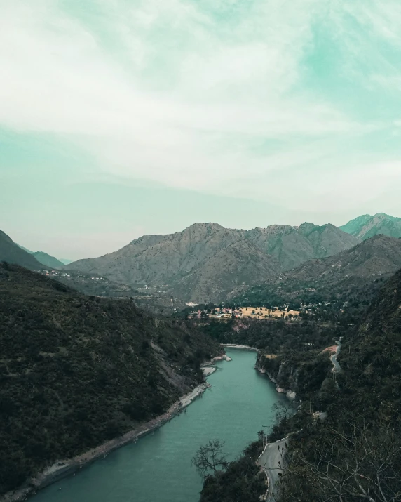 a beautiful view of the mountains and lake