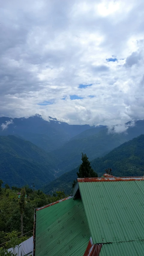 view from top of house in large mountains