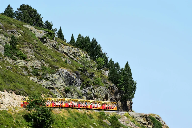 the train is carrying many people