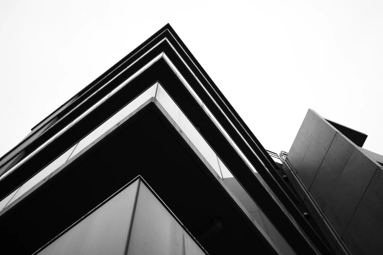 looking up at the top of a building