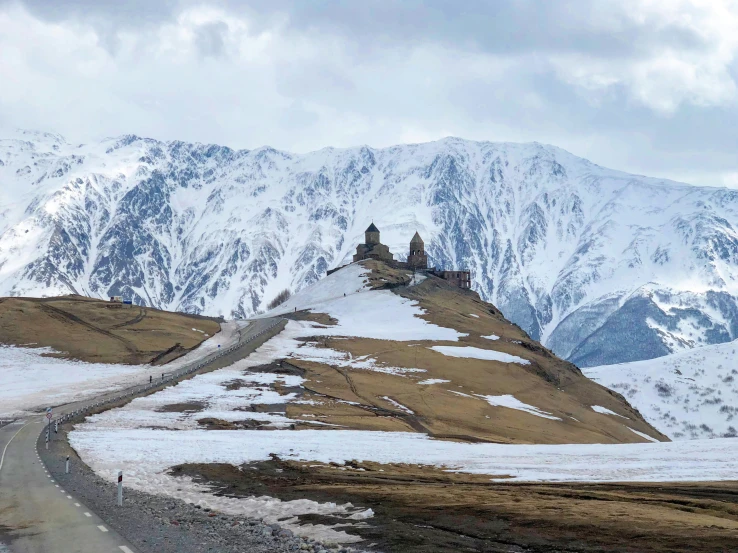 a small road going through a mountain pass