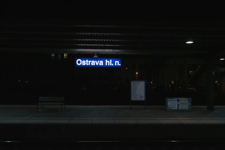 night pograph of an advertit for octave