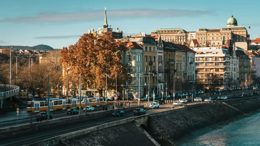 a very large street with buildings on both sides