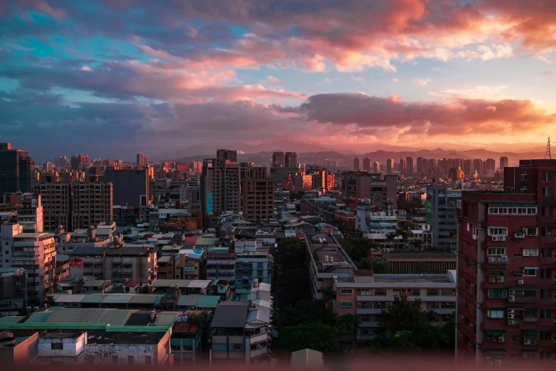 a city with many tall buildings is shown