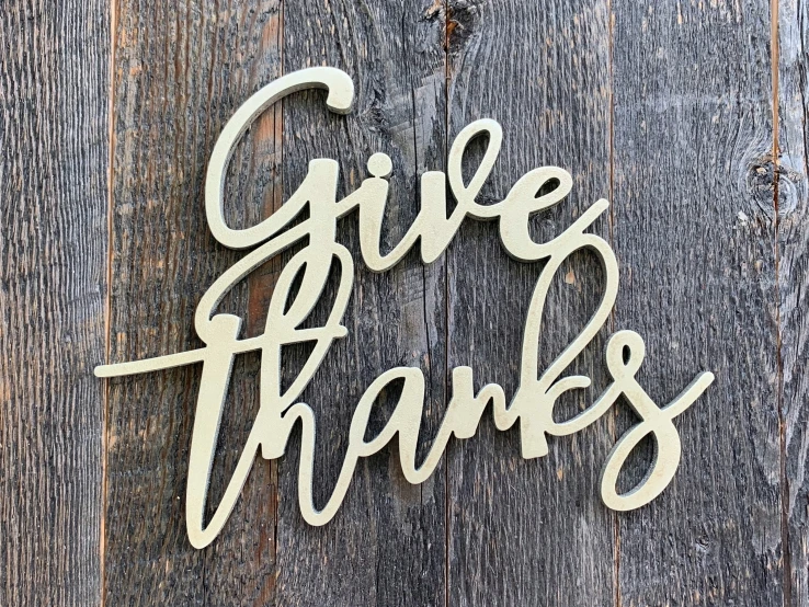 wooden words give thanks on wood