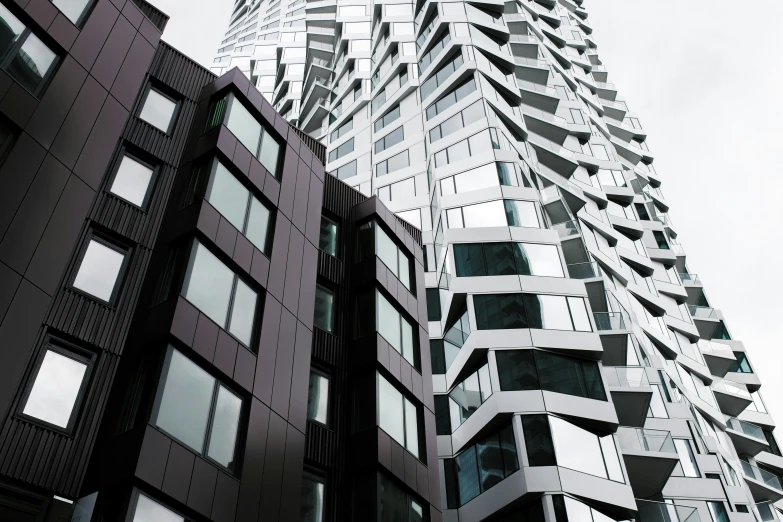 a tall building with a sky line coming off its side