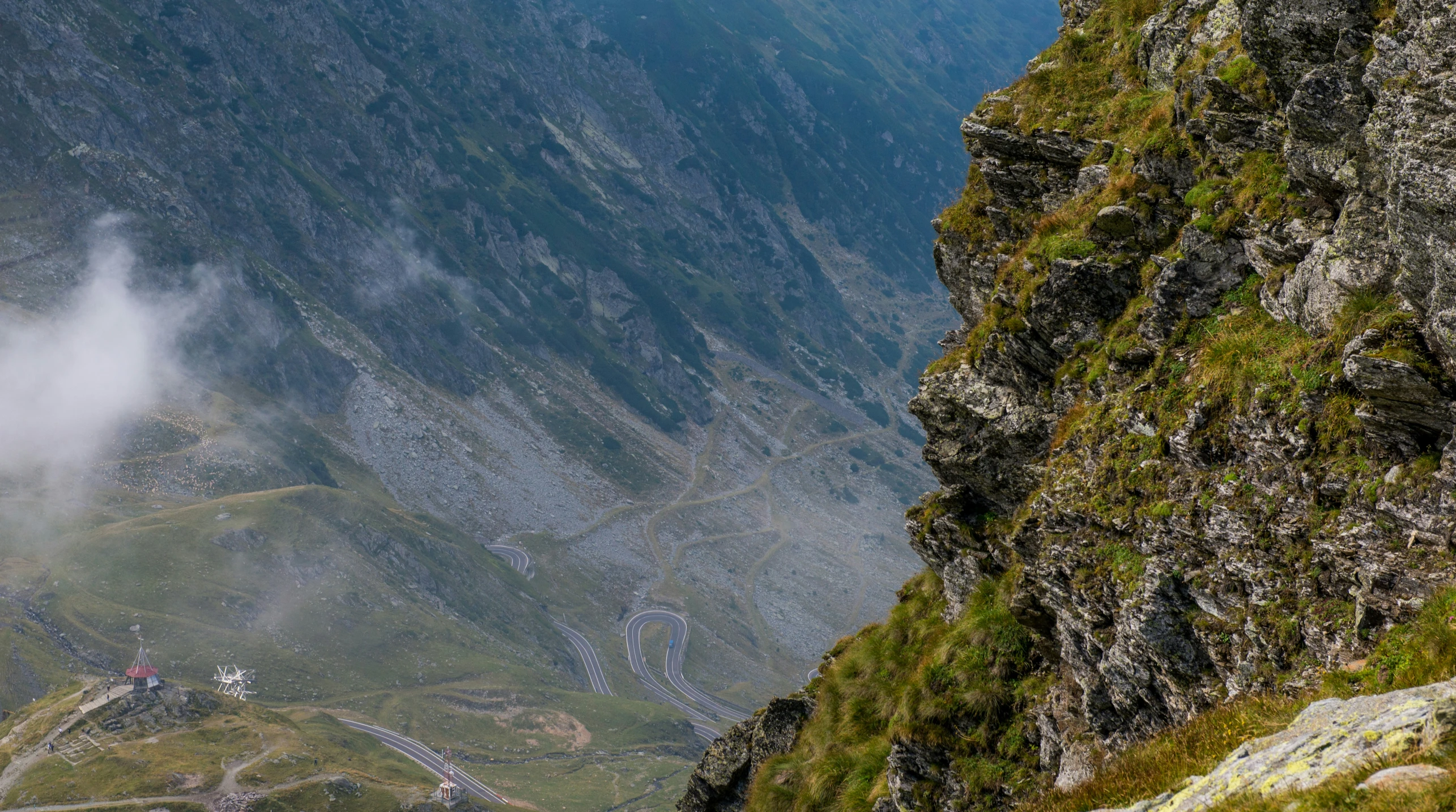 a horse standing on top of a cliff