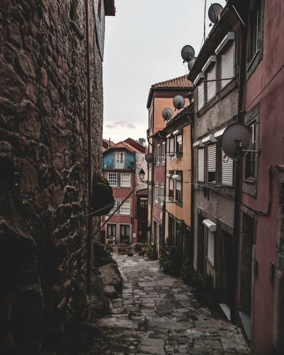 an old narrow alley in a european city