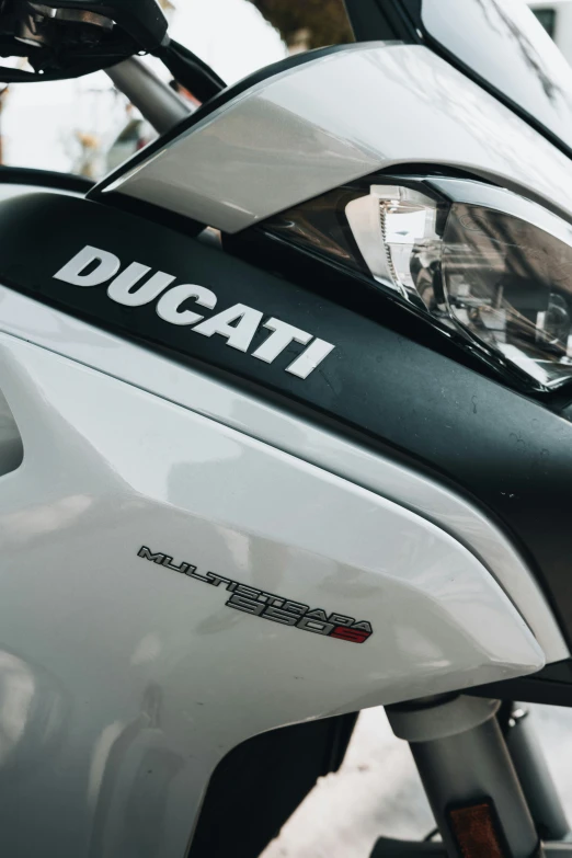 a close up s of a ducati motorcycle