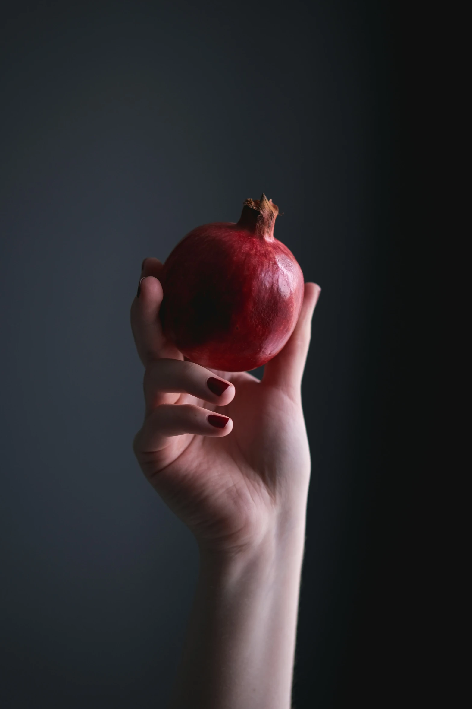 someone holding an apple that has a crown on it