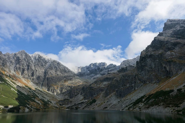 a lake in the middle of a mountain range