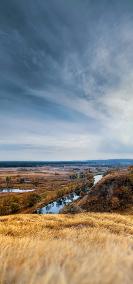 a view from top of a hill looking down onto the ground