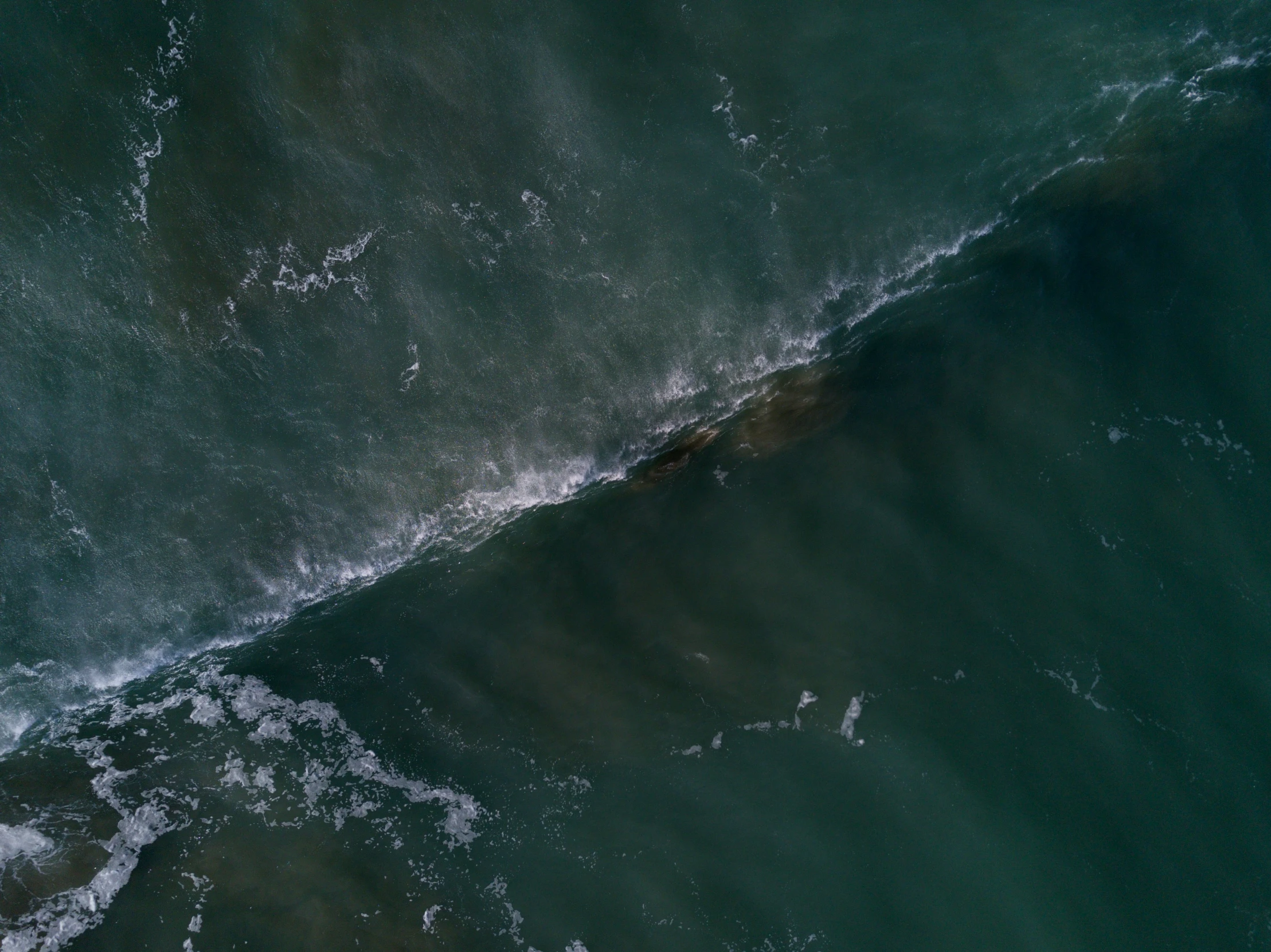 an aerial view of a body of water