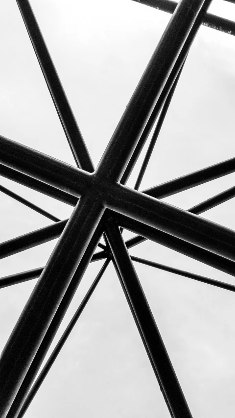 view up the top of a metal structure