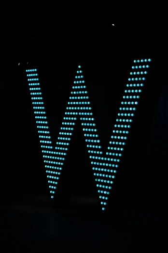 illuminated, letters v for the alphabet are visible