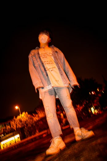 there is a statue that is made from old clothing