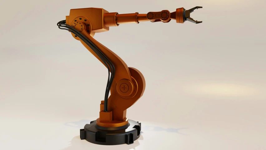 a robot arm and arm rest on a small device