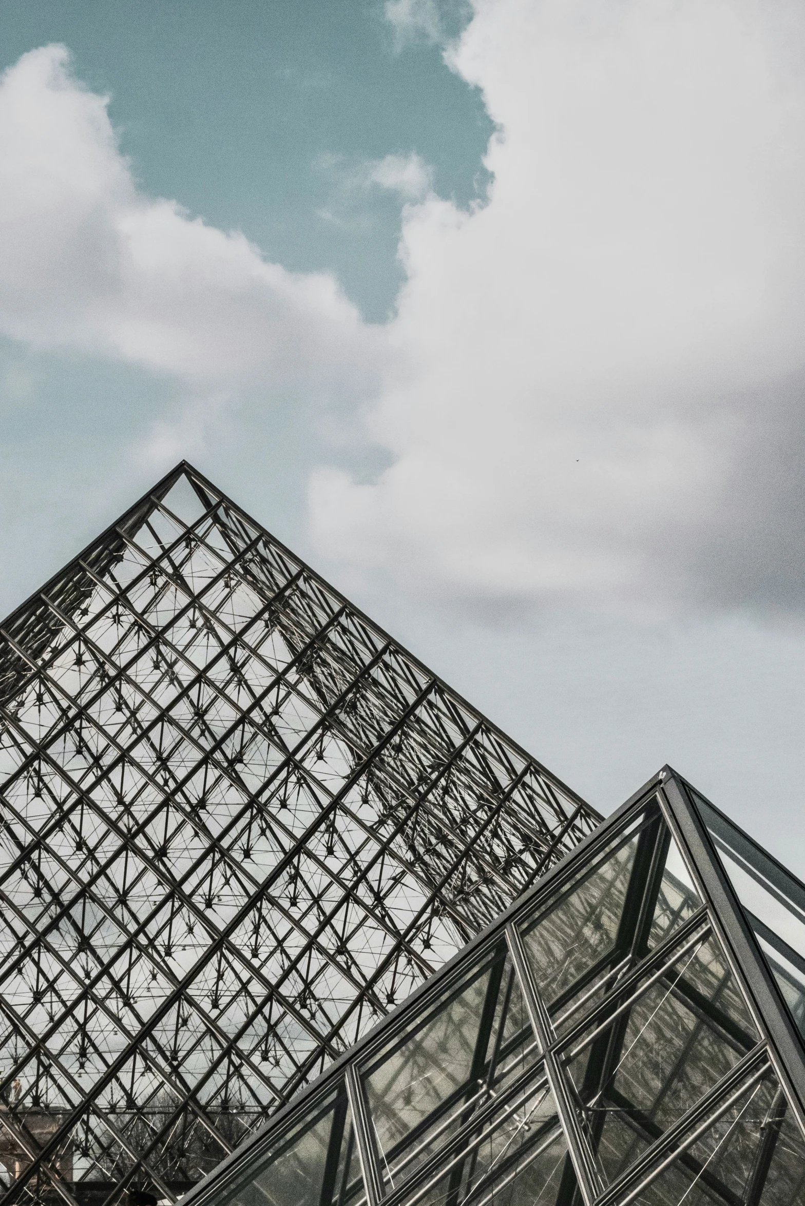 the pyramid, also known as the building of glass in paris, france