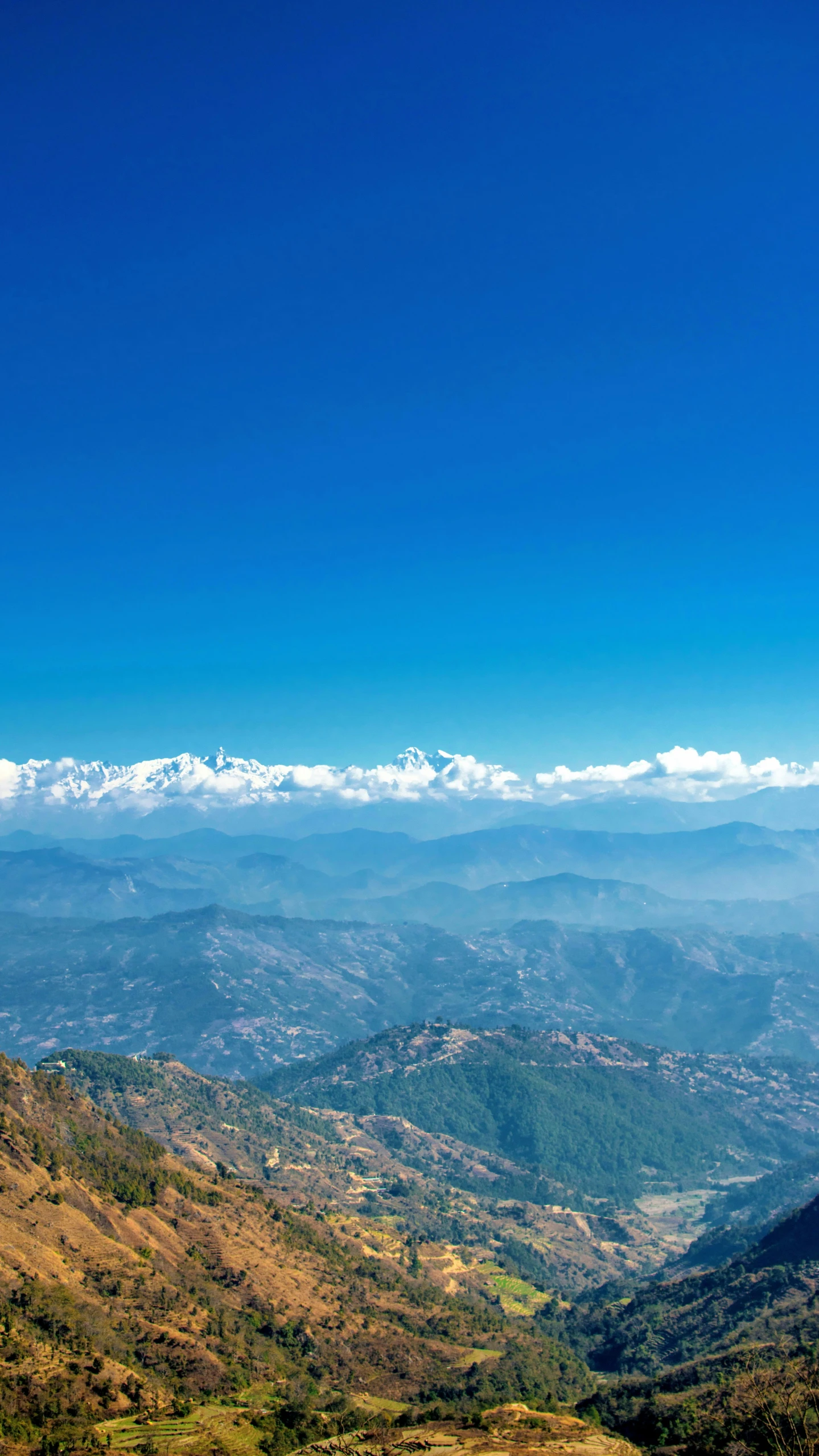 looking across the landscape from a high point in the sky