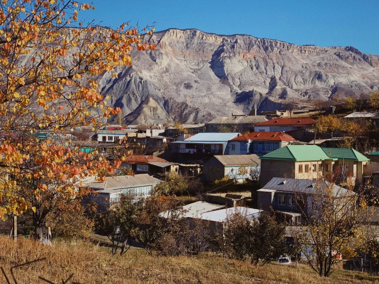 a po of a city with mountains in the background