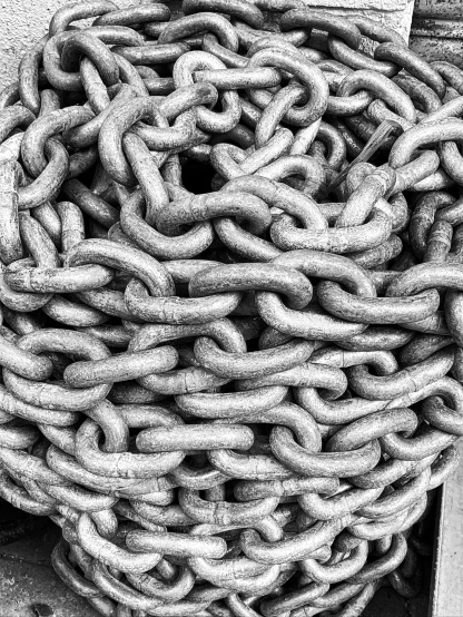 many large chains stacked on top of each other