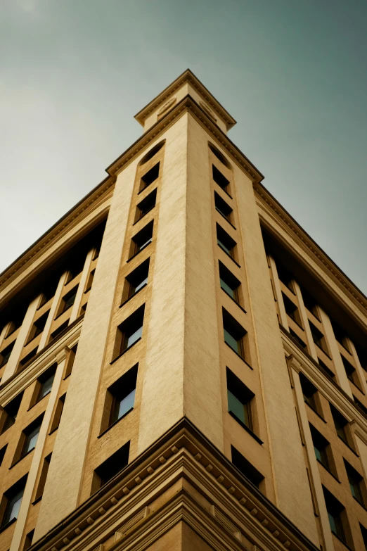 a tall building with many windows and windows on it