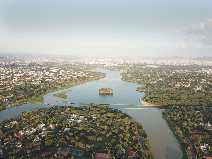 a river is shown, with two lakes in the middle