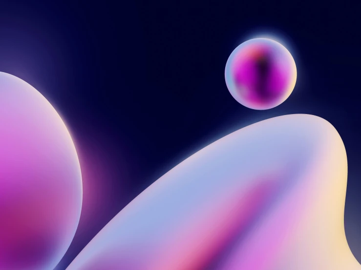 an abstract image of a sphere in pink and purple