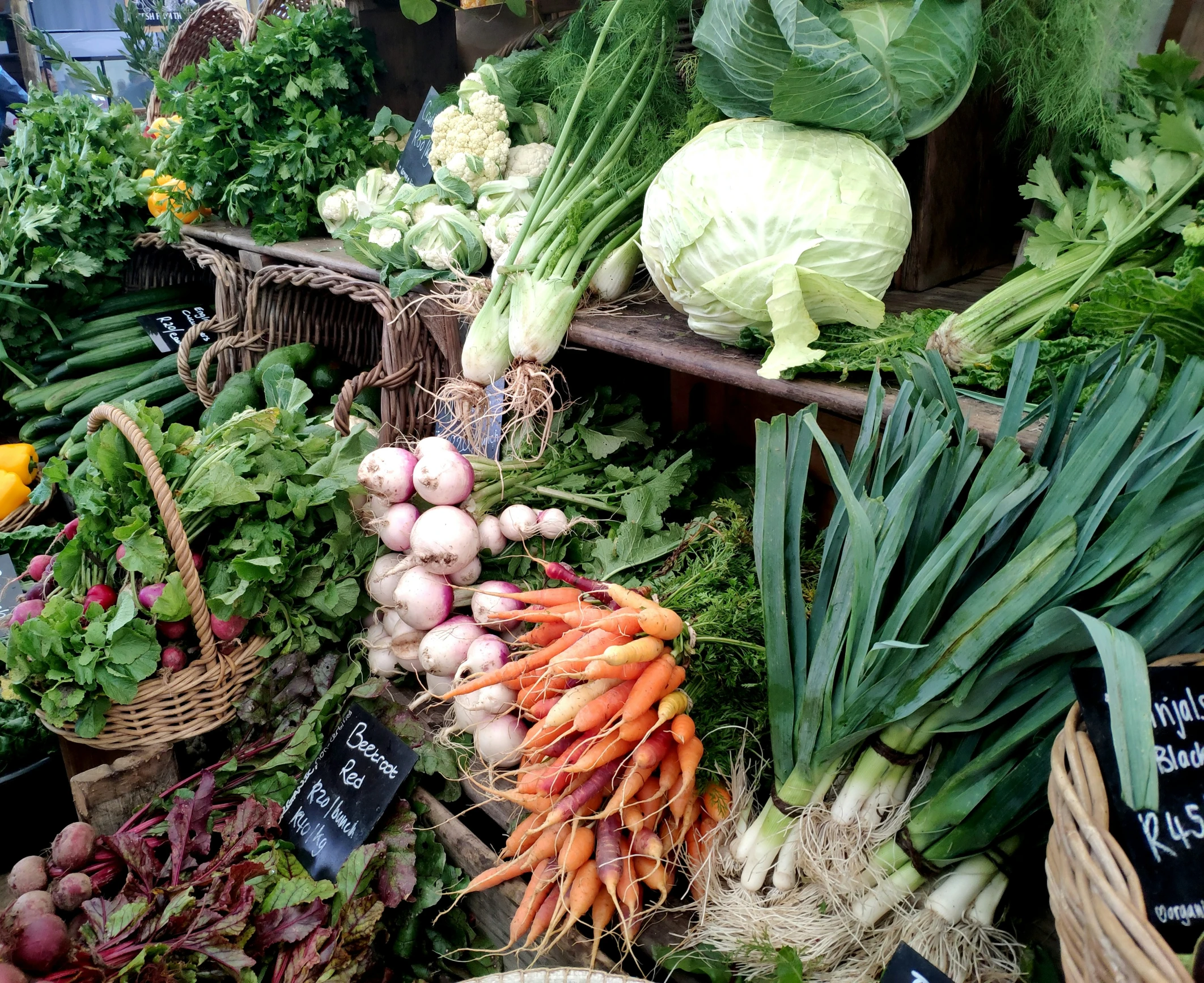 lots of fresh veggies at the farmer's market