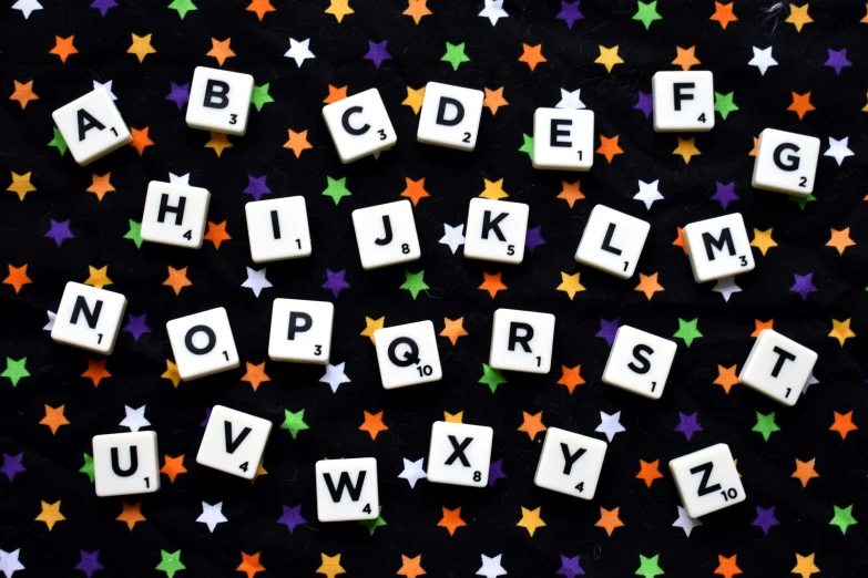 several different type of white letters are shown