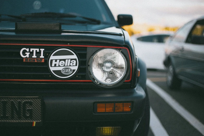 closeup of a car with a grille on the front of it