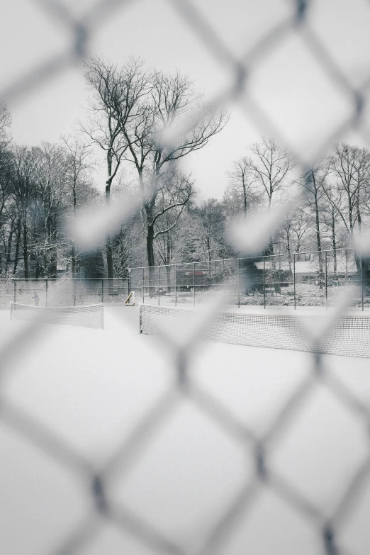 the snow is covered in thick layering material