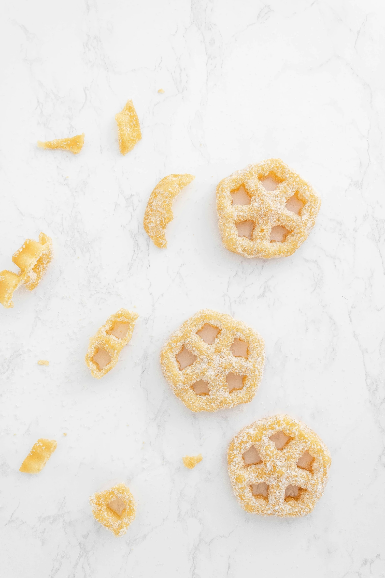 this is an image of four pastries with different toppings