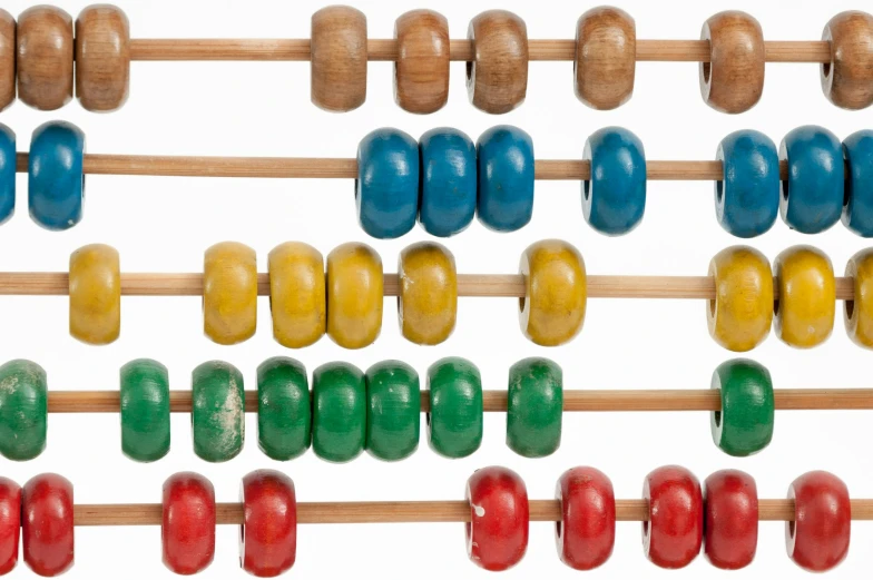 an aban is full of different colored wooden beads