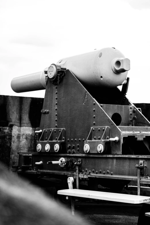black and white image of a large tank