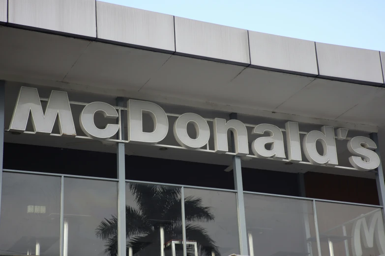 the sign on the front of mcdonald's restaurant