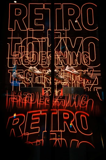 a big neon sign that says retro