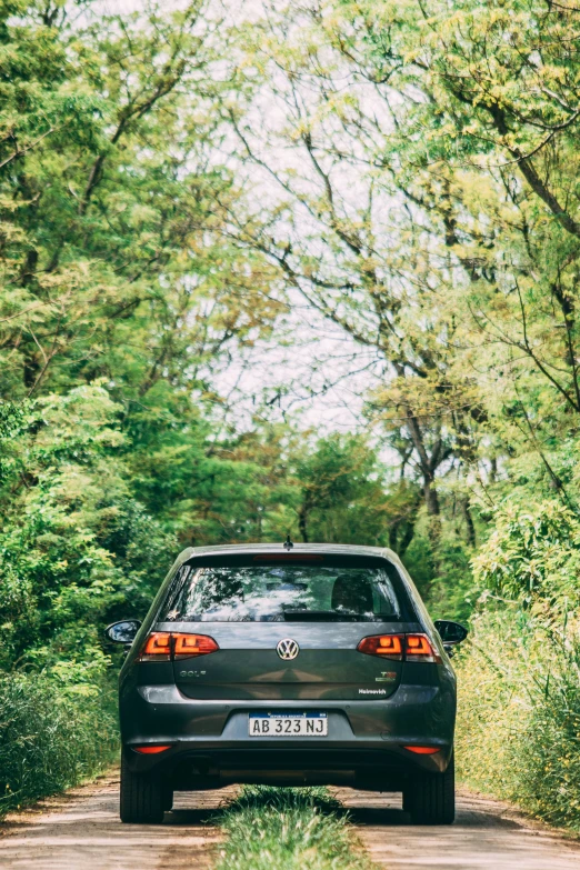 the back end of a car on the side of a road