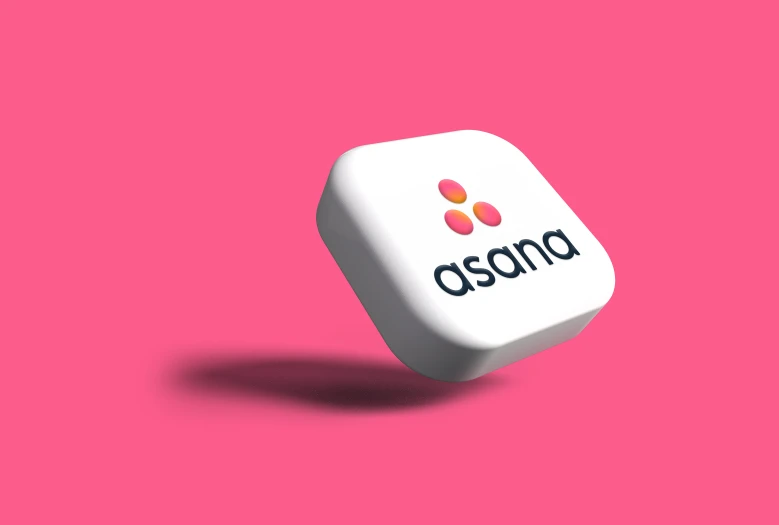 the word asana on a dice is being shown with its shadow