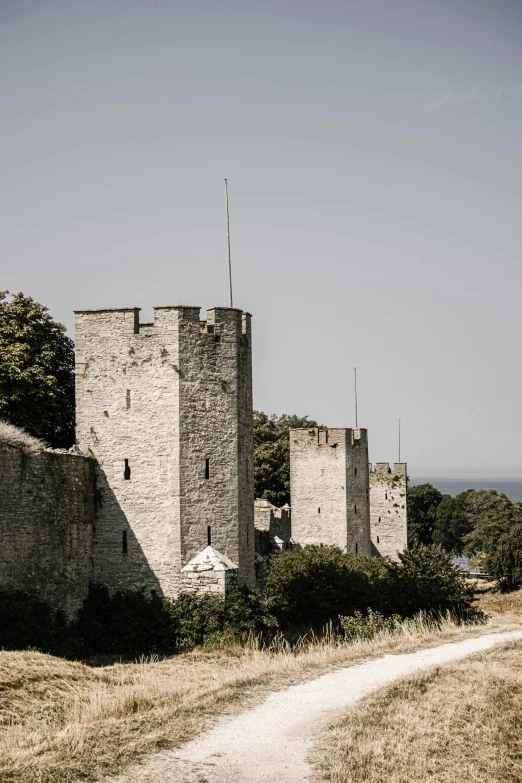 old, stone tower blocks standing in the field