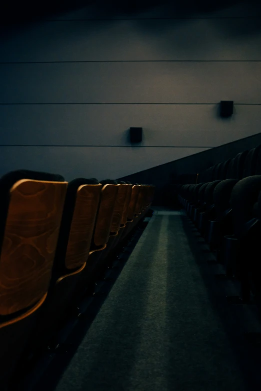 rows of empty seats in a large theater