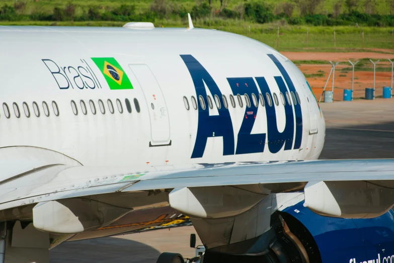 a close up of an airplain plane on a runway