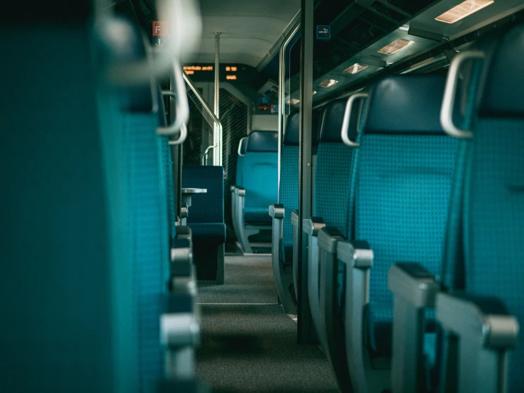 empty seats in a very modern commuter train