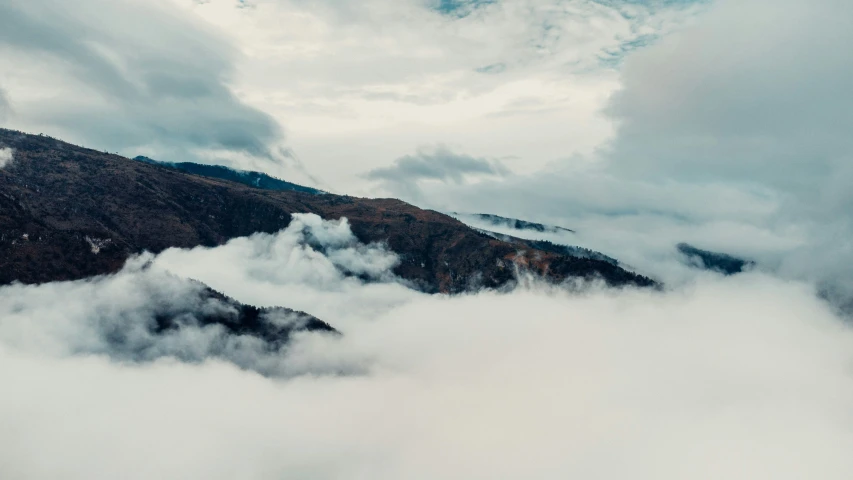 a view of a mountain from the air